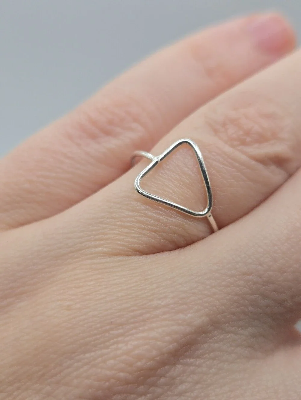 Sterling Silver Ring Wire Triangle Outline Size 6 Fairy Boho Dainty Delicate 925